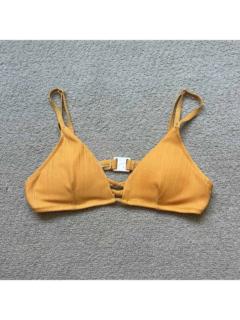 Women’s Orange Triangle Bikini Top Stringy Strappy Padded Size Small